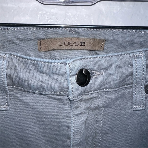 Joe's Jeans Women 27 Skinny Ankle Gray Alloy Distressed Denim Raw Hem Stretch C - Picture 5 of 8